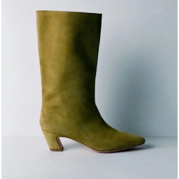 Loeffler Randall Womens Cleo Brown Suede Mid−Calf Boot Brown Amber Size 8 - Picture 2 of 10